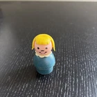 Fisher Price Little People Vintage Pigtail Girl Blue, Wood