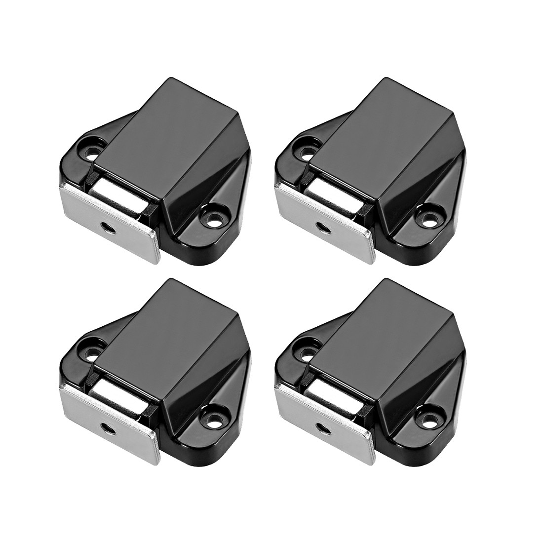Magnetic Touch Catch Latch for Cabinet Cupboard Doors Black 4pcs