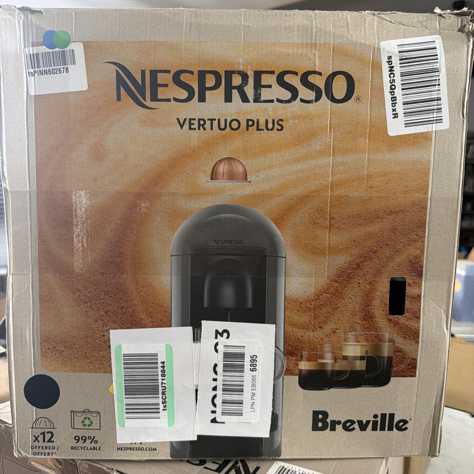 Nespresso Breville Vertuo Plus Espresso Machine - Black (BNV420IBL1BUC1)