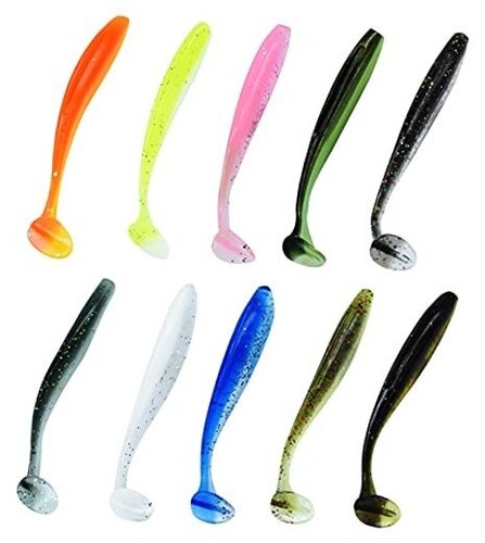 SundayPro 100PCS Soft Paddle Tail Fishing Lures Kit (2.95") - Glitter Swimbaits For Bass, Trout, Saltwater & Freshwater
