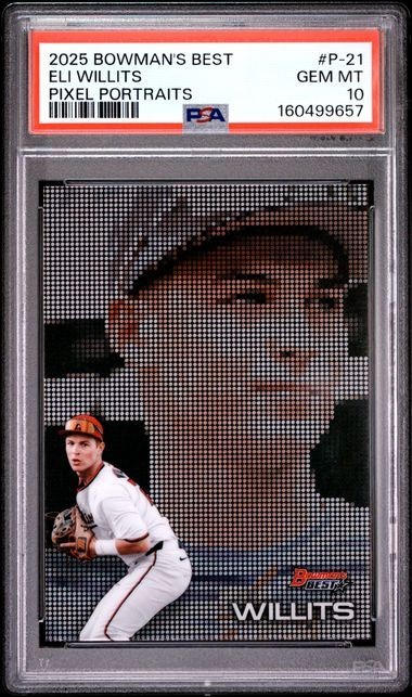 2025 Bowman's Best Eli Willits Pixel Portraits SSP #P-21🔥PSA 10🔥POP 9🔥
