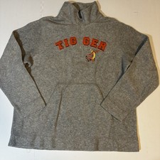 Vtg 90s Disney Tigger Fleece Pullover 1/4 Zip Embroidered Applique Sz L Gray