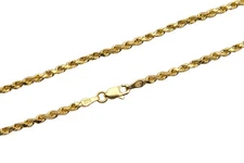 14k Yellow Gold Italian Rope Chain Twist Link Necklace 2.5mm Men Women 20 Hollow