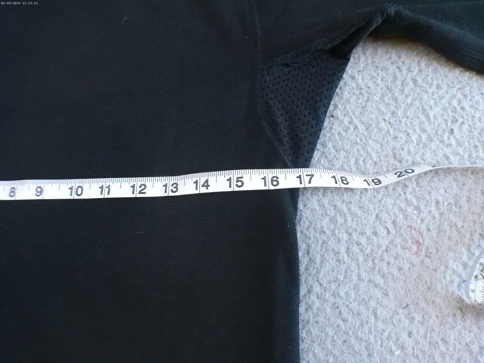 Camisa Ventalayer Doble Plegable Para Mujer Grande Negra Manga Larga Cuello Redondo Base Térmica Foto 2 de 4