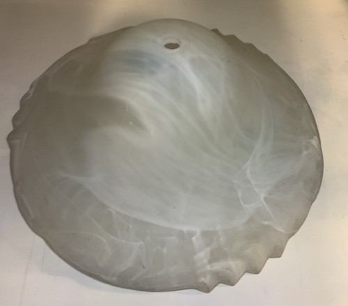Alabaster White Swirl Marbleized 12” Lamp Shade Replacement Textured Edges - Picture 2 of 6