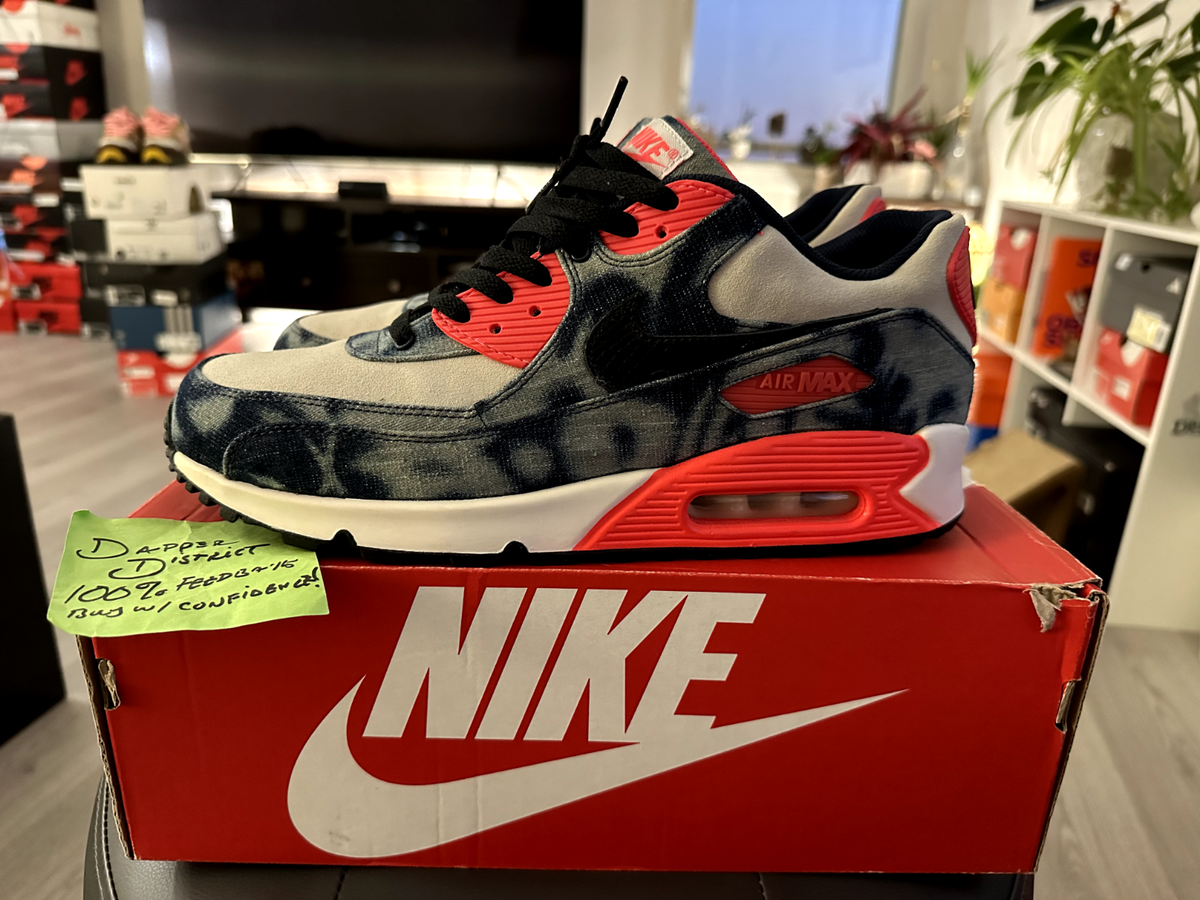 Nike x Atmos Air Max 90 QS Bleached Denim - Size 11.5 - 700875-400