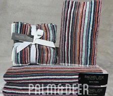 RACHEL ZOE ~ 8 PIECE TOWEL SET ~ MULTI COLORED STRIPED TOWEL SET ~ BRAND NEW!