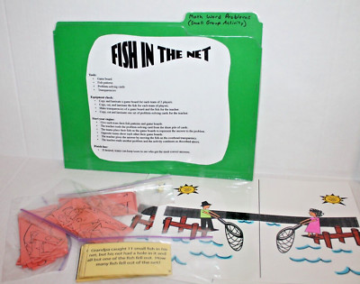 Math Word Problems Small Group Activity ''Fish In The Net'' Grades 1-2