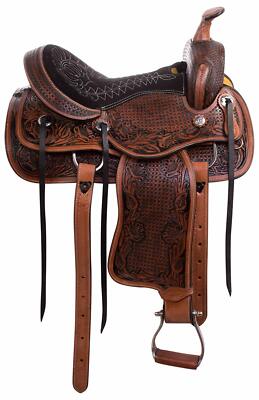 Selle Western Wade 15 Pouces En Cuir - Ridex Avec Attaches - Fabriquée En Inde