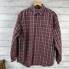 Carhartt Mens Large Shirt long Sleeve Button Down Workwear Dark Red S153 plaid