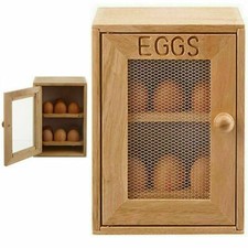2 Tier Wooden 12 Egg Cabinet Storage Holder Rack Kitchen Cupboard Free Standing