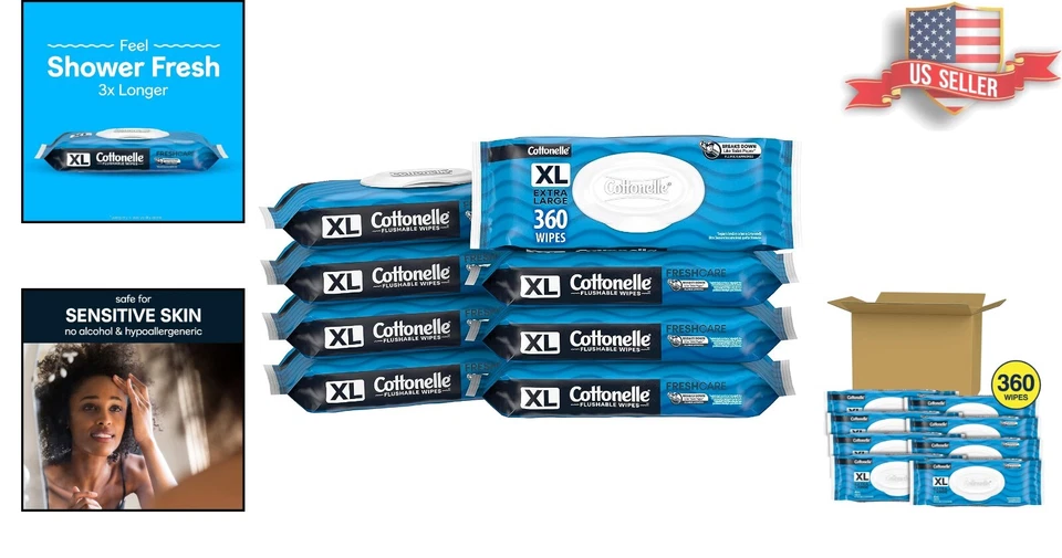 Toallitas húmedas descargables Jumbo - Toallitas para adultos grandes - 8 paquetes abatibles - 45 toallitas Foto 2 de 4