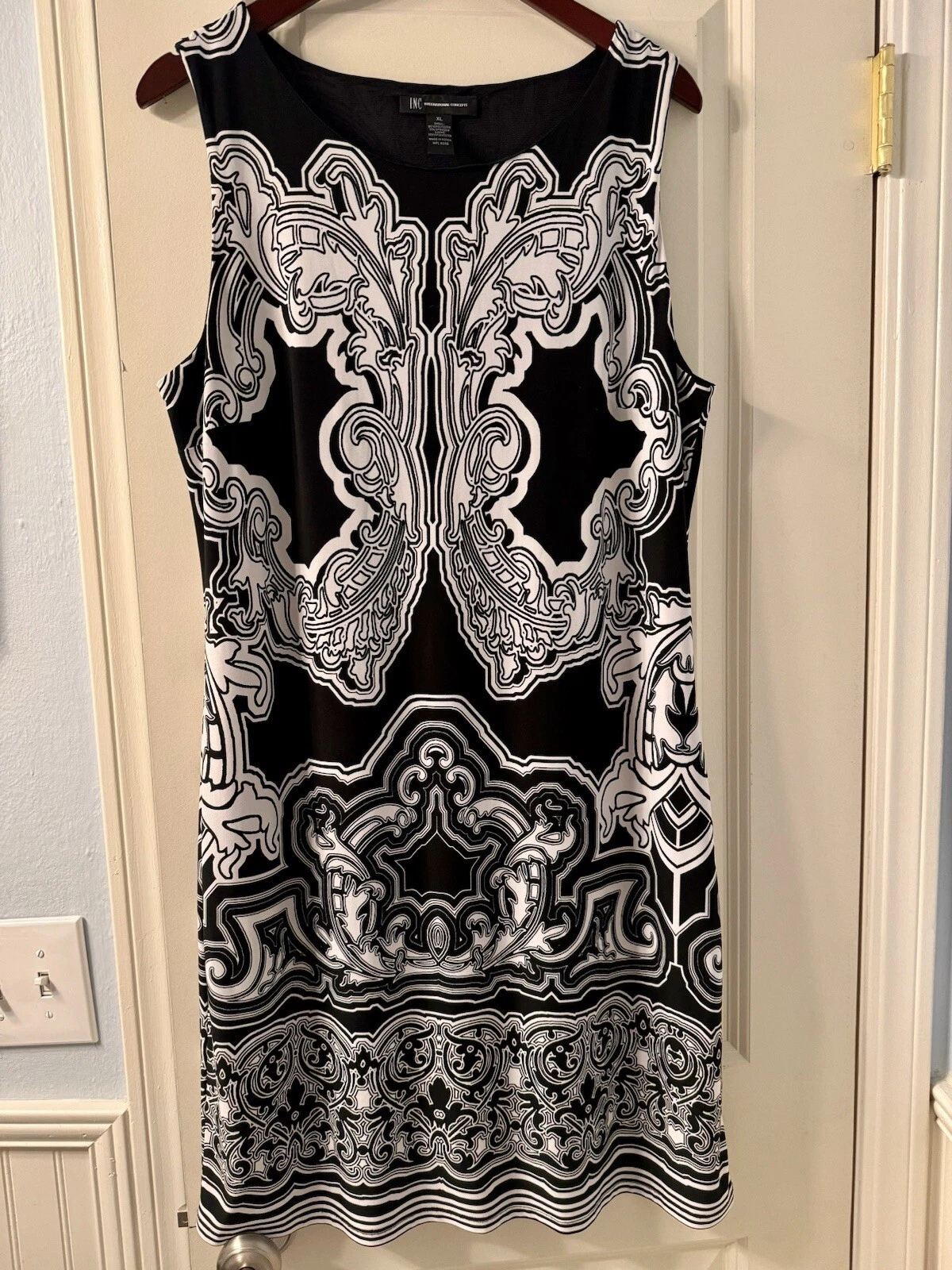 UNDERCOVER Abito senza maniche INC bianco e nero stampa giardino segreto taglia XL Airy Boho