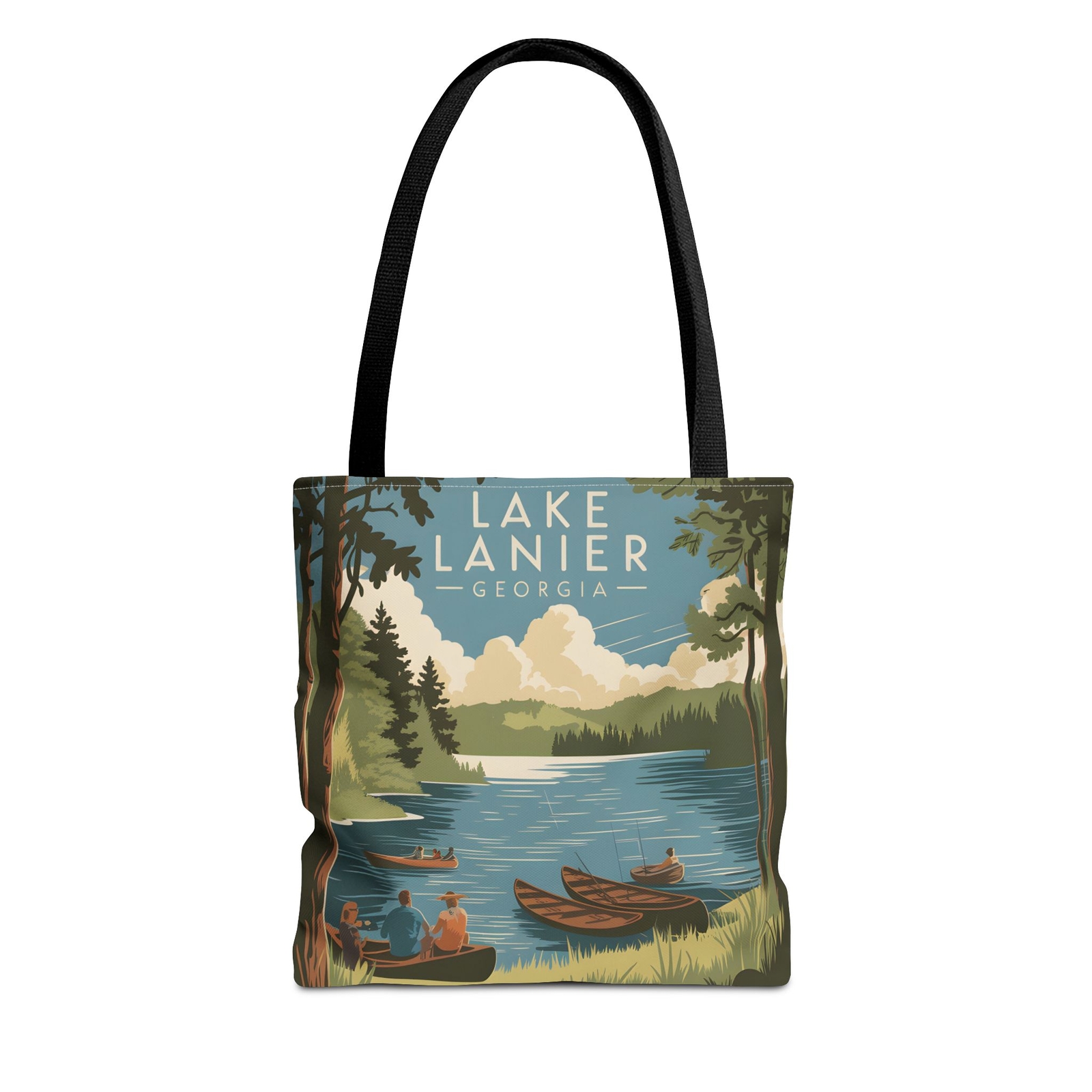 Lake Lanier Georgia Scenic Nature Tote Bag Summer Vibes Design