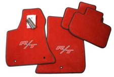 Dodge Charger R/T Floor Mats Bright Red Black Trim Upgrade Premium 32oz InStock