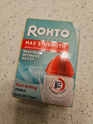 Rohto Maximum Strength Cooling Eye Drops Redness Relief 0.4oz Exp 01/25+