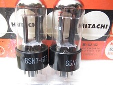 6SN7 GTB HITACHI 6SN7,black plate, PLATINUM MATCHED PAIR,NATO specs TV7 tested