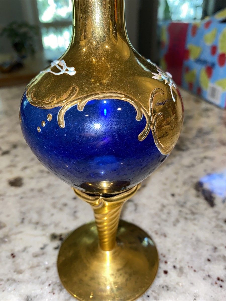 MURANO ムラノ 金彩 コバルトブルー 花器 MURANO ムラノ 金彩 コバルトブルー 花器