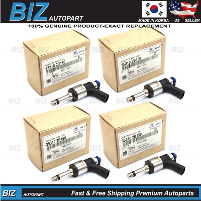 Genuine 4x Fuel Injectors for 18-19 Accent 18-19 Rio 17-19 Soul 1.6L 35310-2B150