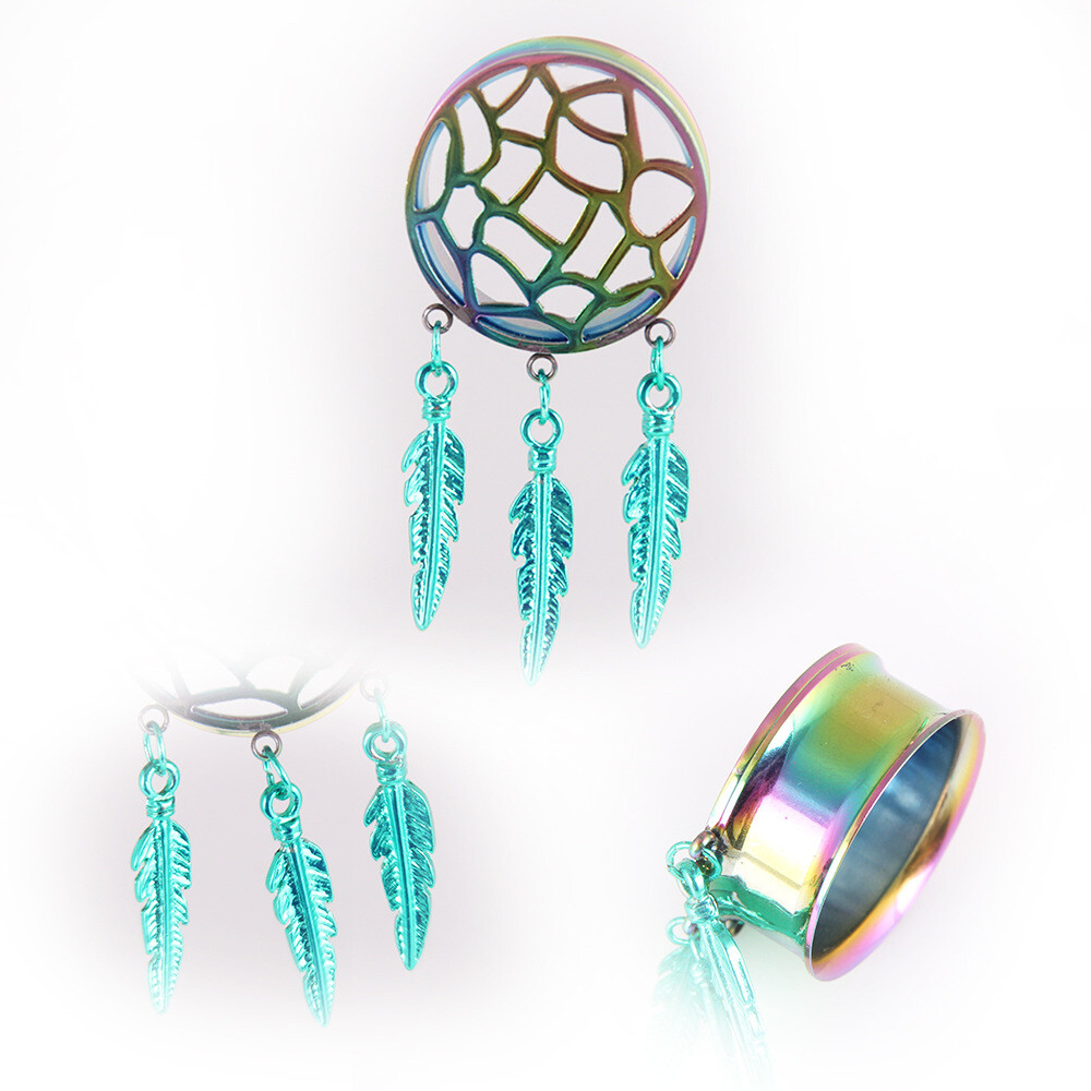 Pair Surgical Steel Stretcher Dream catcher Ear Plugs Expanders Gauges