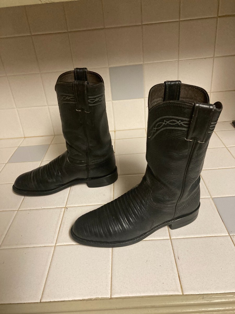 Bottes Cowboy Justin Boots Vintage - Modèle 3133 Roper, Noir