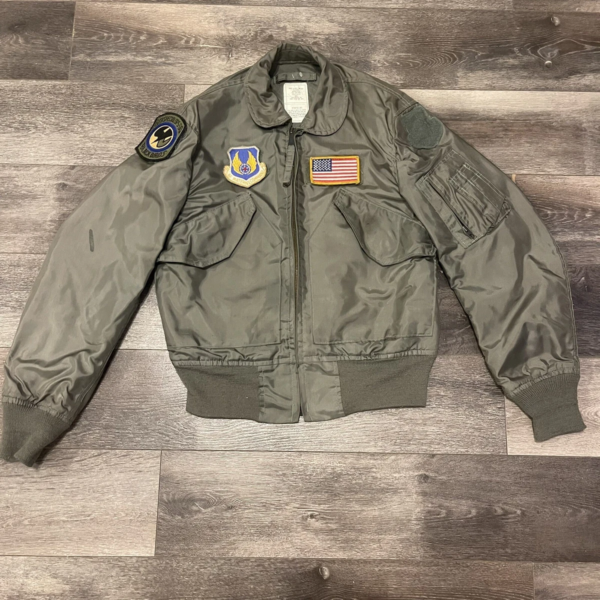 Vintage USAF Air Force Flyers CWU 36/P Jacket Military Sz Small Patches Topgun