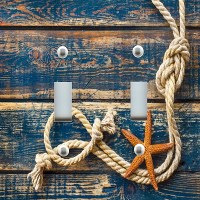 Light Switch Plate Cover BEACH HOME DECOR ~  NAUTICAL ROPE STARFISH RUSTIC 3