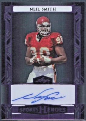 2024 Leaf Sports Heroes Purple Autograph 4/4 #BA-NS1 Neil Smith -KC Chiefs MINT