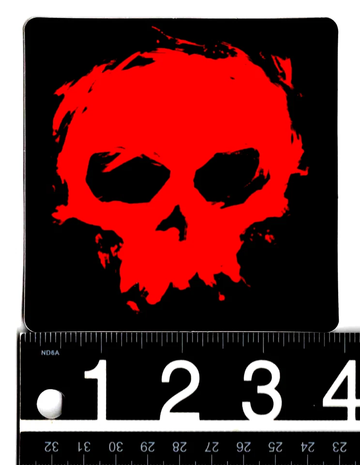 Zero Skateboards Skull Sticker 4 in Square Red/Black Classic Decal