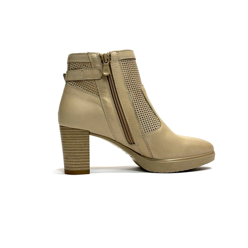 NERO GIARDINI SCARPE DONNA STIVALETTI TRAFORATI ESTIVI E512670D CHAMPAGNE PELLE - Foto 4 di 6