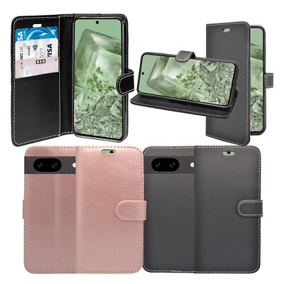 Für Google Pixel 8 Handy Hülle Wallet Flip PU Leder Ständer Kartenfach Cover