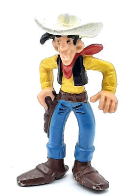 Lucky Luke Figur von 1974 in Ziehposition Bullyland  6 cm PVC/ Gummi Selten