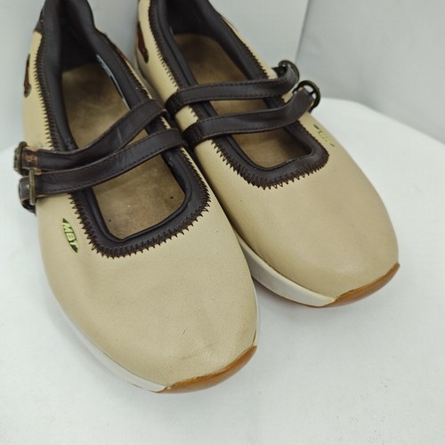MBT Womens US 8.5 Mary Jane Rocker Shoes Ivory Brown Leather - Picture 2 of 8