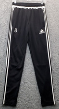 adidas Track Pants Women Small Black 3 Stripes Casual Elastic Waist Logo Pull On