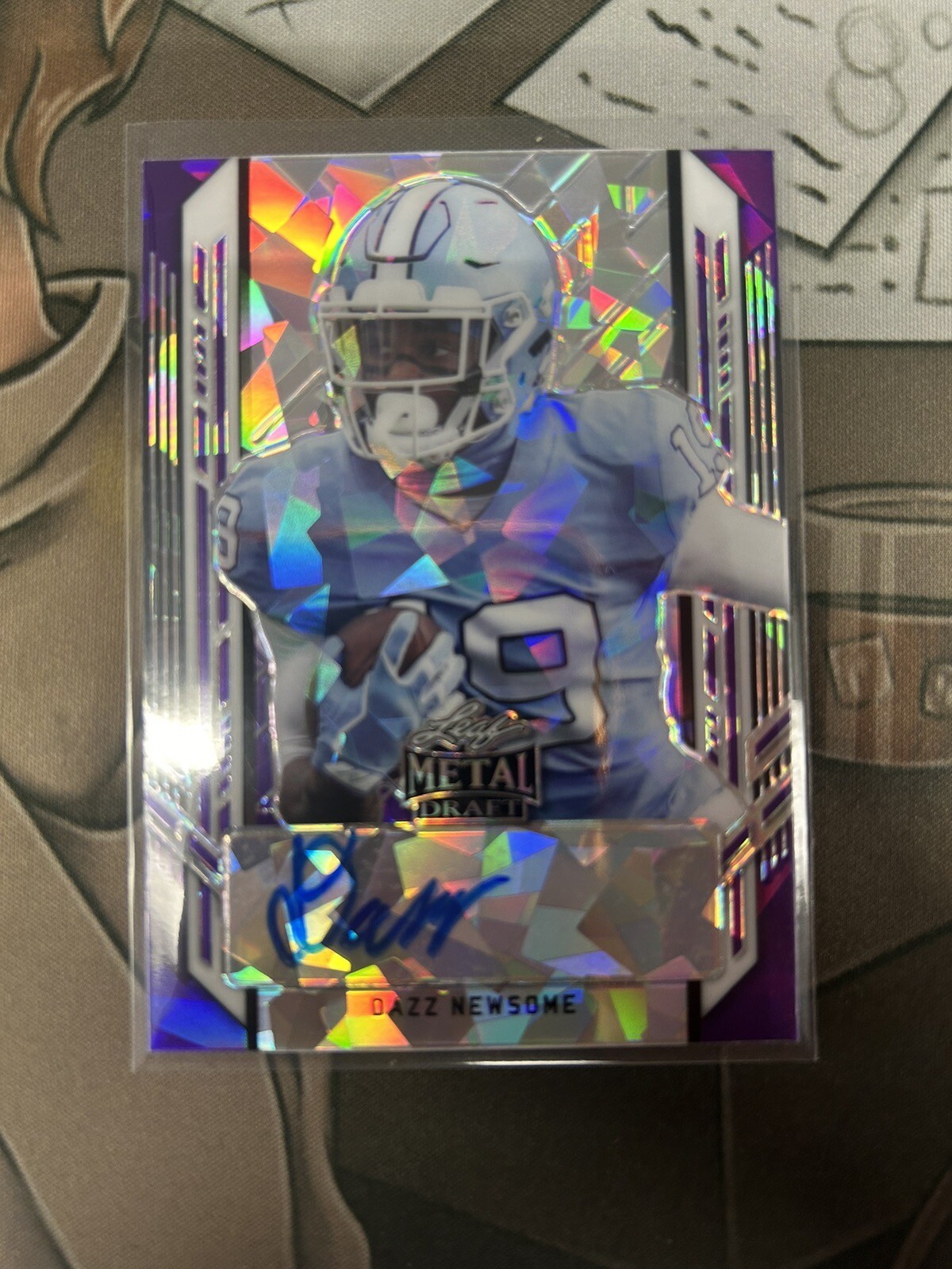 2021 Leaf Metal Draft Dazz Newsome #PA-DN1 Auto 6/20 Purple Crystal | eBay