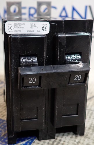 NEW - Cutler Hammer Circuit Breaker BAB2020 2 Pole 20 Amp 120/240VAC Type BA