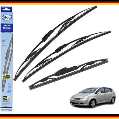 Fits TOYOTA COROLLA VERSO 2004-09 SET OF 3 wiper blades alca AS26''16''12''ARC