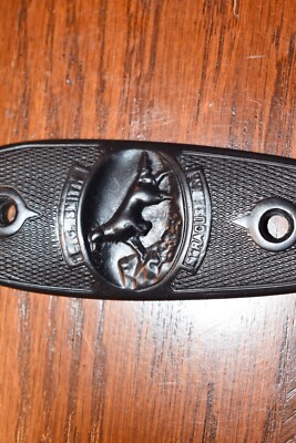 L.C. SMITH 12 GAUGE BUTT PLATE EARLY SYRACUSE NYDOG POINTING IN