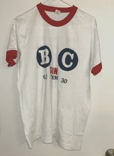 NOS VTG 80s Single Stitch Ringer TShirt Screen Stars XL USA B C Guns Advertising