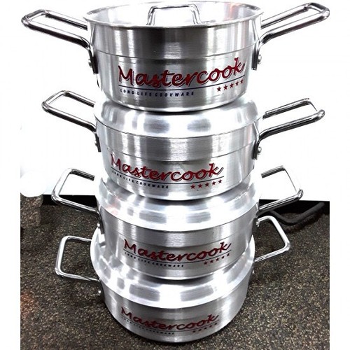 4pc Stock pot boiling stew pan Aluminium Cooking Karai Pot Pan Cookware 20-26cm - Bild 2 von 3