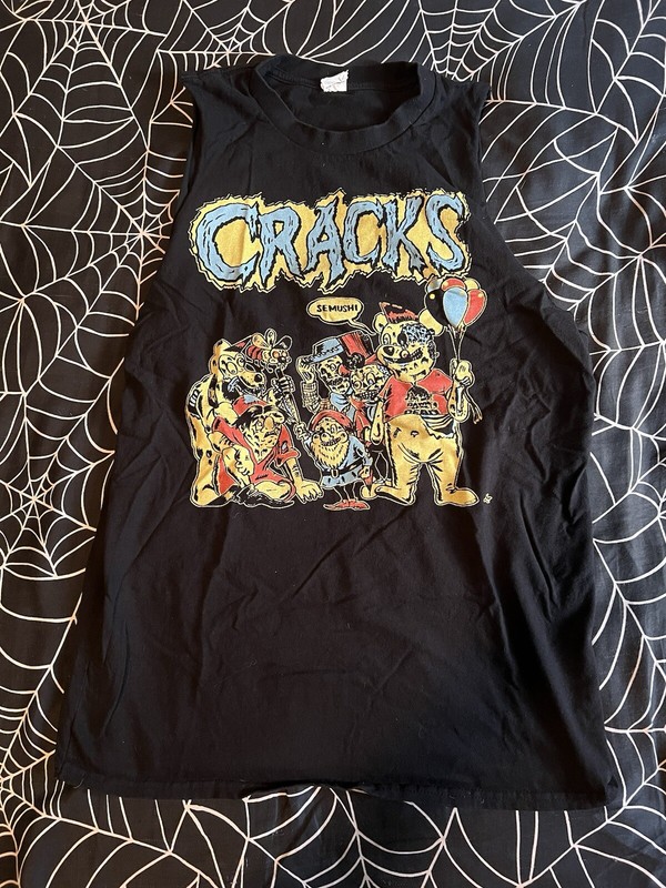 Cracks Japan Psychobilly Punk Small / Medium Cut Off T Shirt Rare Nekromantix