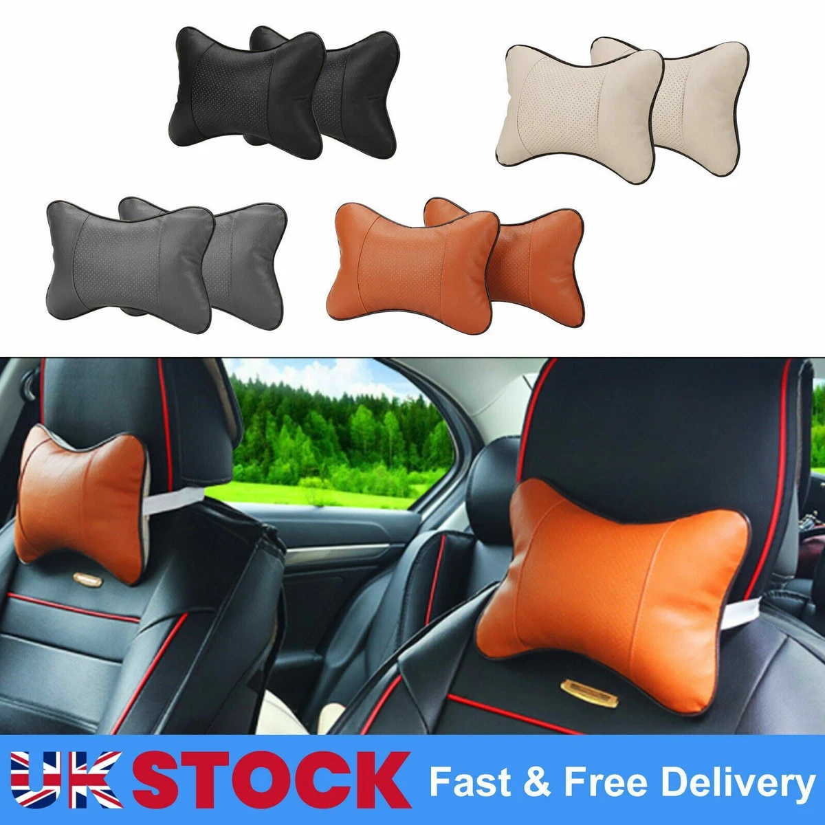 2PCS Car Seat Head Neck Rest Relieve Cushion Chair Supports Auto