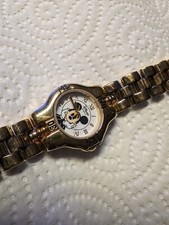 Disney Time Works Gold Tone Mickey Mouse w/Gold Tone and Silver Tone Band Watch