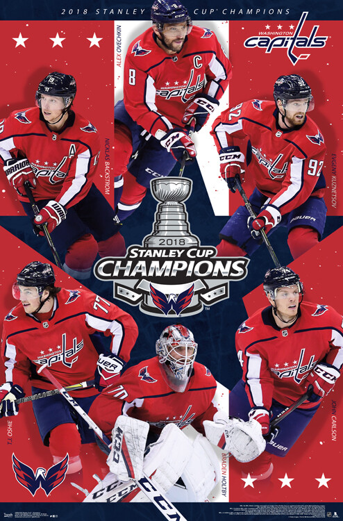 Washington Capitals 2018 STANLEY CUP CHAMPIONS Official NHL Hockey 22x34  POSTER