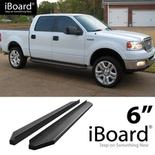 APS Running Board Black 6" Fit Ford F150 SuperCrew Cab 04-08