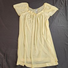 Vintage Vanity Fair Pale-Yellow Cap Sleeve Nightgown Size X-large