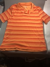 Saddlebred Mens Polo Short Sleeve Shirt Orange Size Large Strip