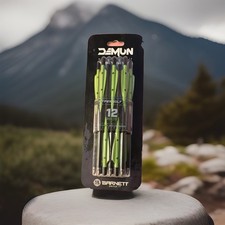 Barnett Daemon Hyperbolt 12 Carbon Crossbow Bolts Green Black Bow Hunting