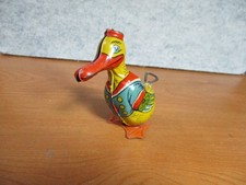 VINTAGE 1940'S J. CHEIN TIN LITHO WIND-UP WALKING DUCK-NOT WORKING