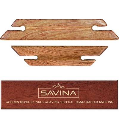 Savina Small Wooden Beveled Inkle Weaving Shuttle - Handcrafted Knitting Wood